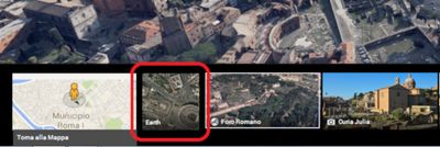 Carosello delle immagini di Google Maps con il dettaglo della Miniatura Earth